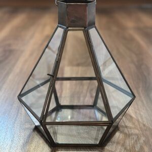 Bronze and glass terrarium